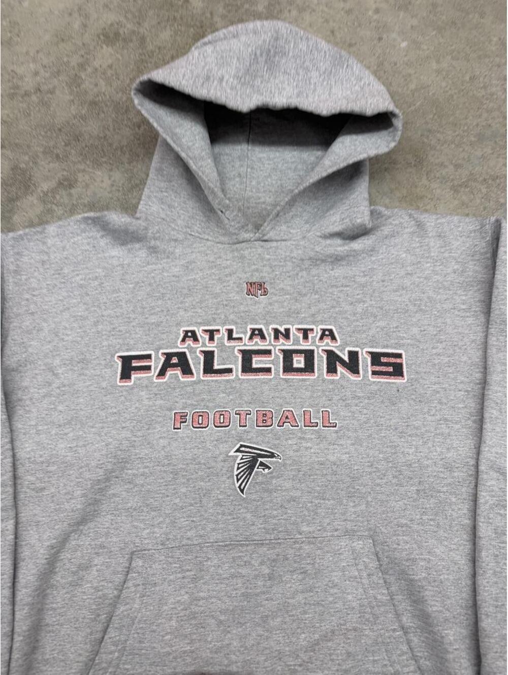 vintage atlanta falcons football grey spell out hoodie size large - Picture 2 of 3